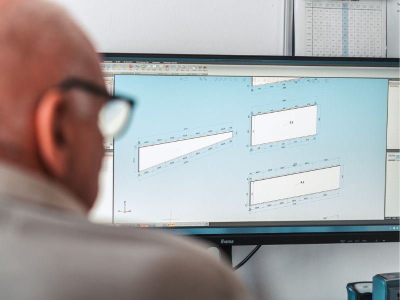 Technische Zeichnung / CAD Programm - Aluminium Bauteile